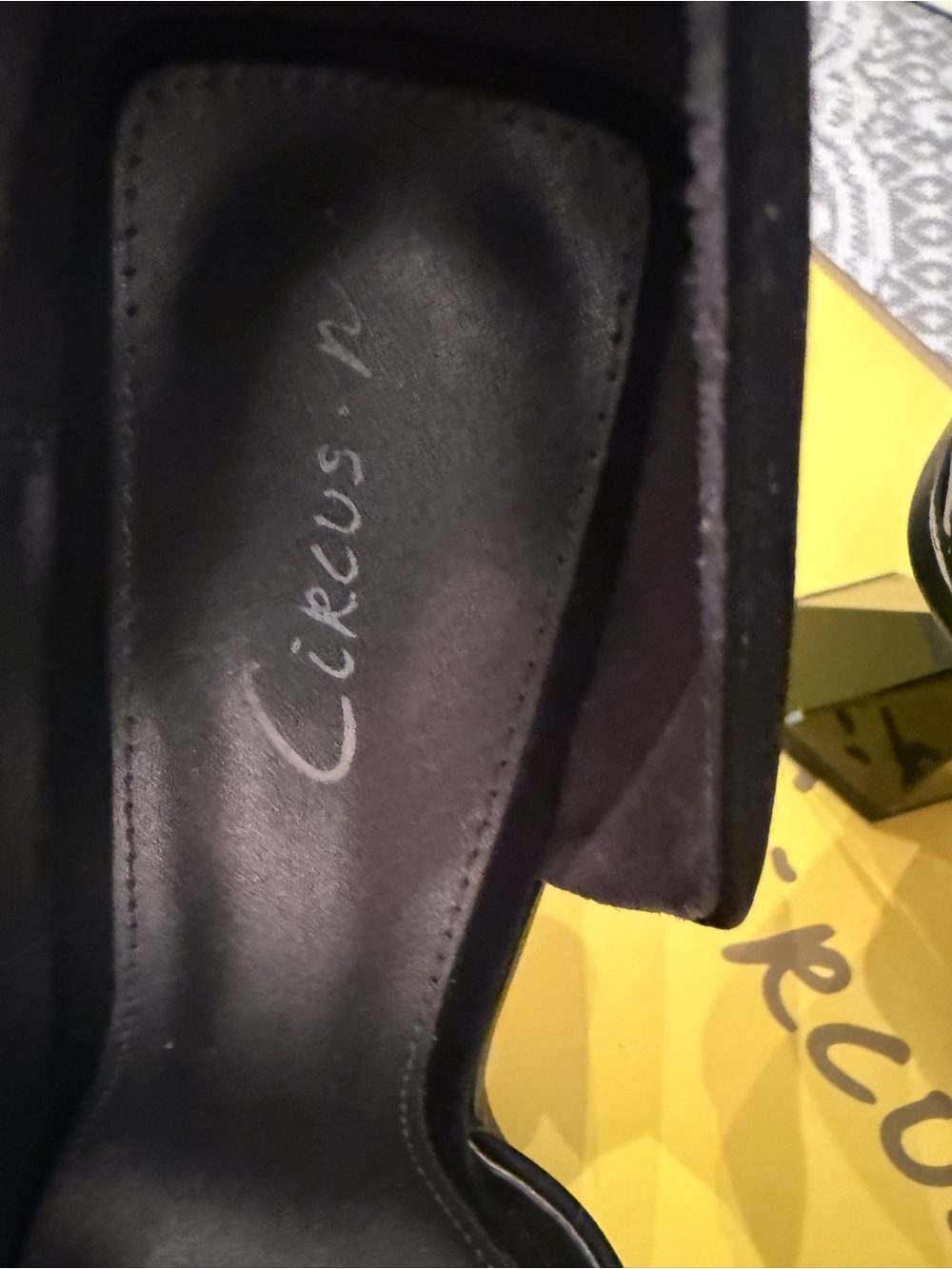 Circus by Sam Edelman Black Square-Toe Mid Block Heel Pumps - Picture 7 of 9